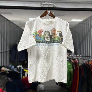 Vintage 1992 World Wildlife WWF Nature Birds Animal graphic t shirt